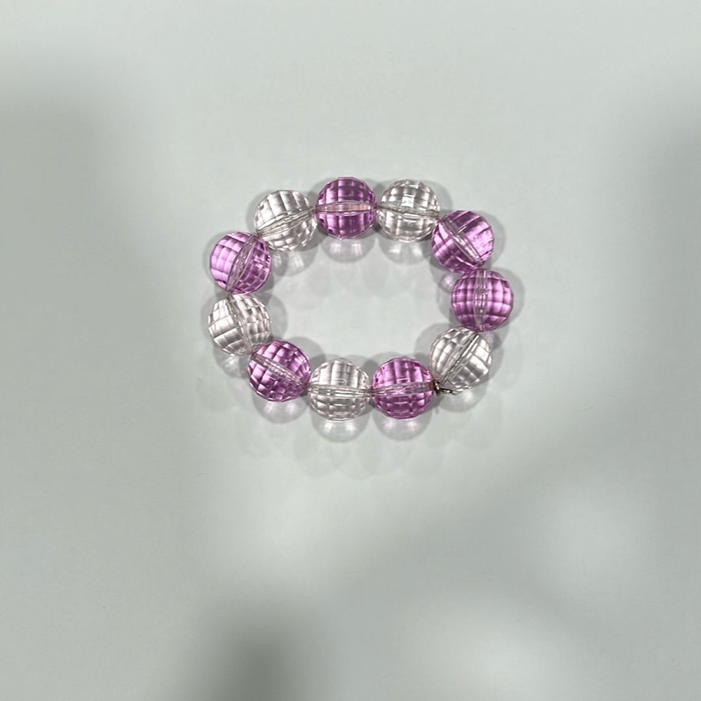 Stella & Dot Girl’s Beaded Bracelet Purple Clear